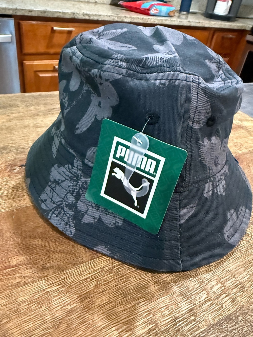 Puma Black & Gray Floral Print Bucket Hat